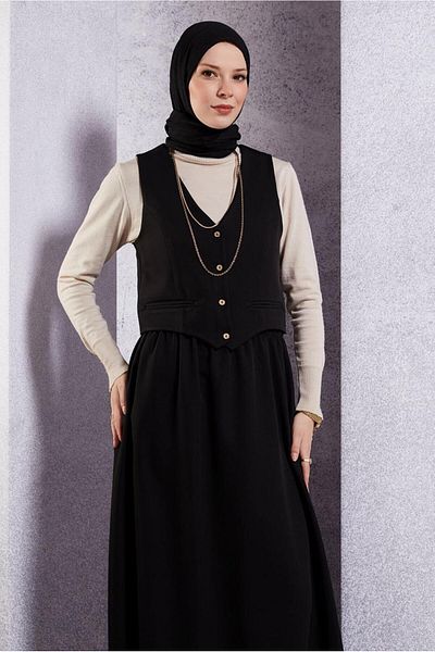 TRENDTESETTÜR Women's Skirt Suit with Black Vest - t 3637