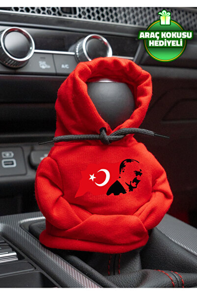 Freeyez Ataturk Flag Red Gear Shift Hoodie Car Gear Shift Outfit Shifter Flee...