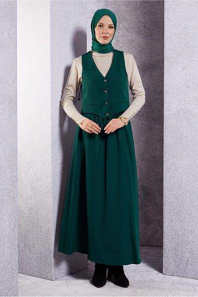 TRENDTESETTÜR Women's Green Emerald Vest and Skirt Set - t 3637