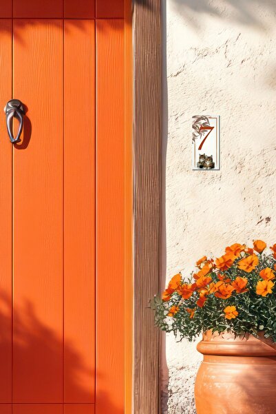 MODA CERO Cute Cat Ceramic Door Number: 7