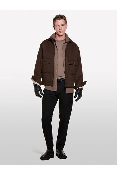 Sisley Ανδρικό παντελόνι Jogger Cargo με μαύρο βισκόζη