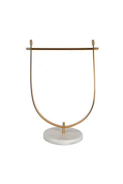 MIARIK DESIGN & DEKORASYON Mermer Tabanli Pirinç El Havluluk Beyaz Gold