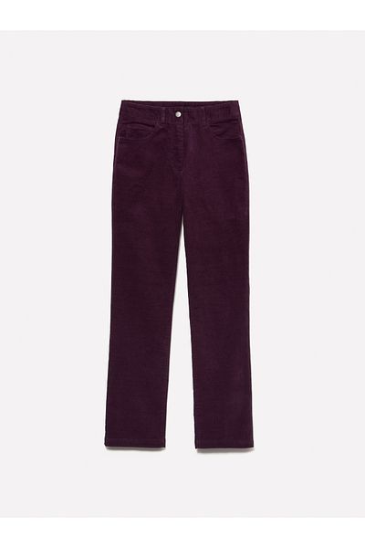 Sisley Women's Purple Cotton Blended Five Pockets Regular Fit Trousers