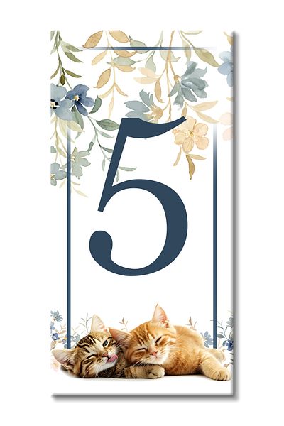 MODA CERO Fun Kitten Ceramic Door Number No:05