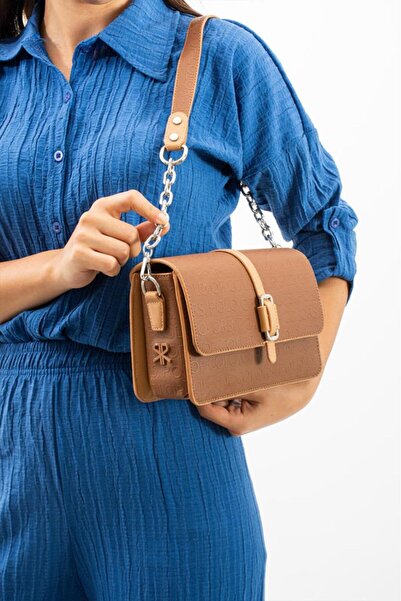 ImPolo Shiva TabaЧанта за рамо с релефен принт за жени, размер 18x23