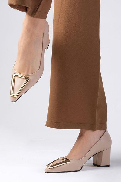 Mio Gusto Lucinda Skin Color Women's Heeled Shoes