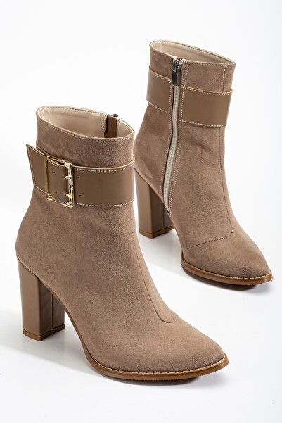 Hayalimdeki Ayakkabı حذاء آنا إيفا مينك بمقدمة مدببة وسحاب وكعب سميك