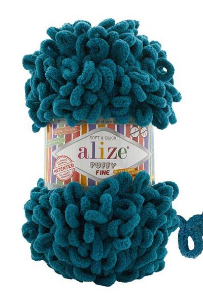 Alize Pack of 5 Thin Design Finger Knitting Lanyard - 330 Petrol - 100 Gr. 14.5 Mt