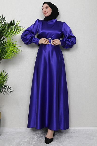 GİZ AGİYİM Μωβ Φόρεμα Hijab - Enise