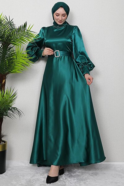 GİZ AGİYİM Σμαραγδένιο Φόρεμα Ενίσης Χιτζάμπ