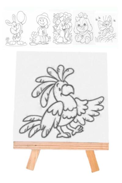 Artlantis Mini Boyama Seti 6 Farklı Model 15x15cm Kompozit Plaka Mini Şövale ...