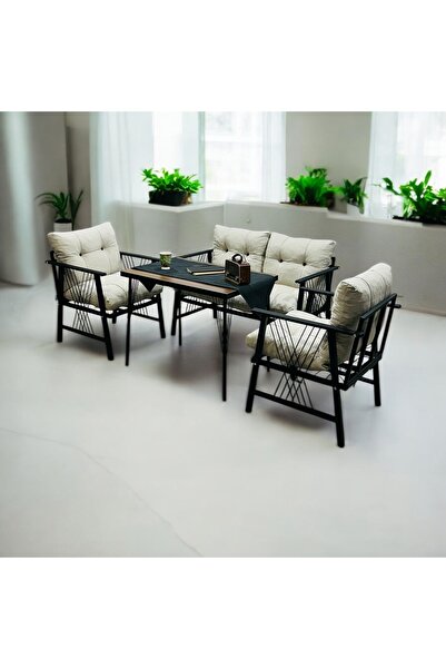 Modern Style Home Lüx Bahçe Balkon Mobilyası , Koltuk Takımı , Cafe 2-1-1 Masalı Takım