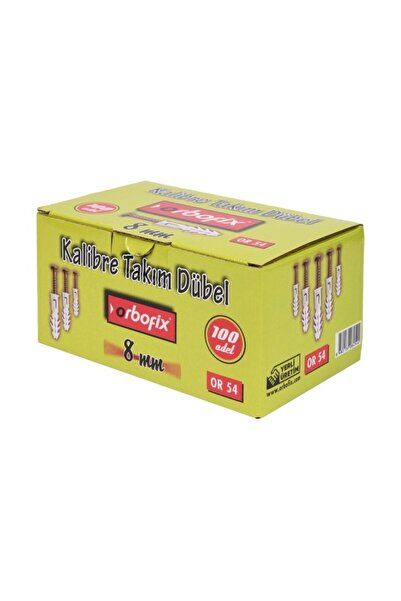 Genel Markalar 8 MM Kalibre Takım Dubel Dübeli ve Vidalı 100 ADET 1 PAKET Gön...