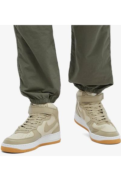 Nike Air Force 1 Mid'07 Limestone Leather Unisex Genuine Leather High Top Sneaker Shoes Green