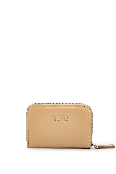 Tamer Tanca Portofel unisex din piele naturală bej