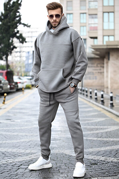 BayBayan Ανδρικό σετ φόρμας oversize με χοντρό νήμα 3 κλώνων