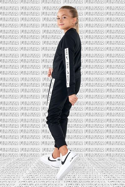 Nike Sportswear Tracksuit Black Girl's Tracksuit Set Black White