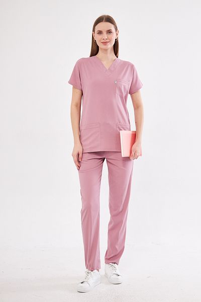 Class Üniforma Uniformă unisex pentru asistentă medicală și medic din Lycra pudră - Set de scrub chirurgical