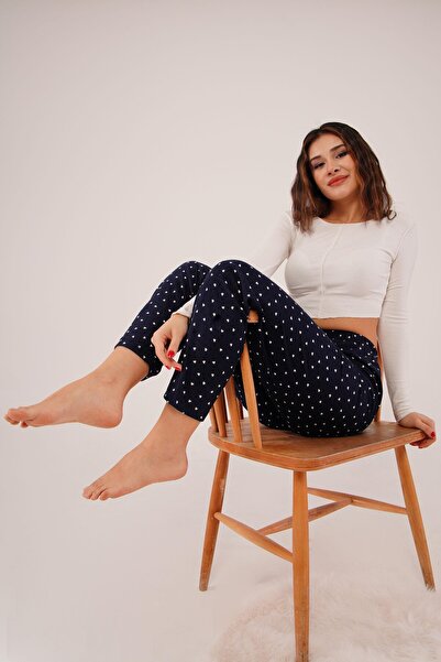 Hipo Trend Світло-сині вельветові піжамні штани з міні-сердечками