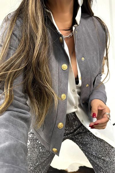 Pulli Collection Buckskin Gold Buttoned Pocket Jacket