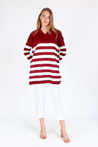 Rays Claret Red 5340 Model Gât polo Tunica cu dungi