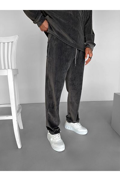 ablukaonline Smoked Men's Jogger - Stretchy, Comfortable Elastic Waist Corduroy Pants