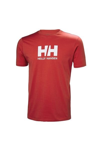 Helly Hansen Tricou roșu cu gât rotund pentru bărbați cu logo