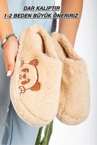 Slipcat Plush Women's Home Slippers - With Dowry and Bundle Detail, Noiseless Thick Sole