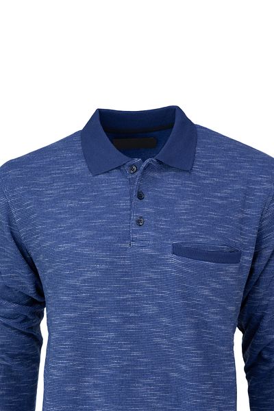 Oppland Pulover de iarnă pentru bărbați, cu gât polo, din bumbac, tricotat clasic, topit, cu nasturi Thessaloniki, cu buzunar flanel, confortabil