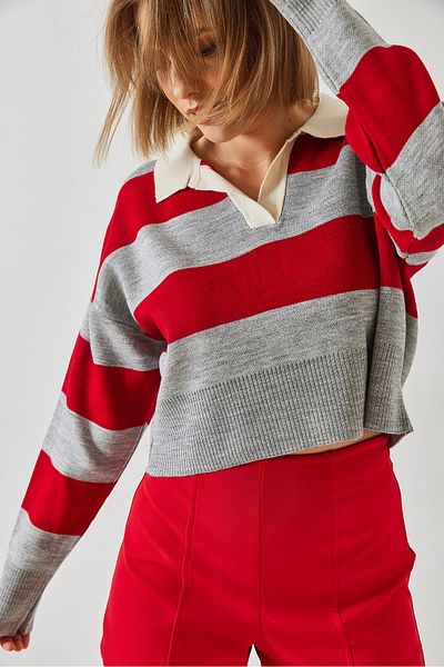 Bianco Lucci Women's Polo Neck Knitwear Sweater 5684 60261026