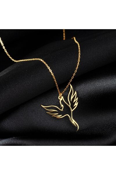 DECOVIENO Anka Kuşu Kolye, 925 Ayar Gümüş Kolye, Altın Kaplama Kolye- ALTIN K...