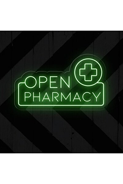 NEON LED KAYSERİ OPEN PHARMACY Yazılı ve Şekilli Neon Tabela