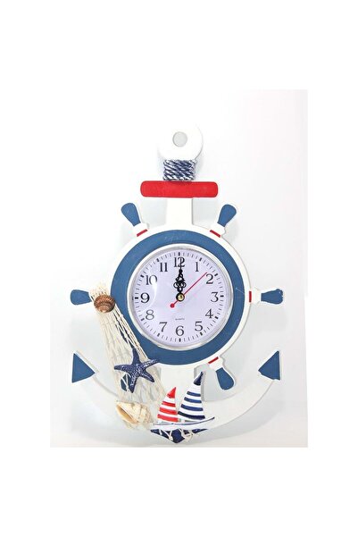 YGMRHOME Wooden Marine Rudder and Anchor Design Clock
