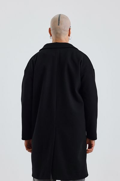 İLKCET MODA Ανδρικό παλτό με κουμπιά Premium Μαύρο Oversize