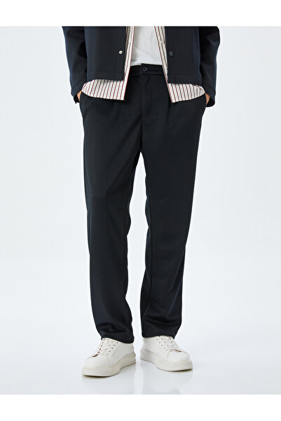 Koton Düğmeli Straight Fit Viskon Karışımlı Cep Detaylı Chino Pantolon