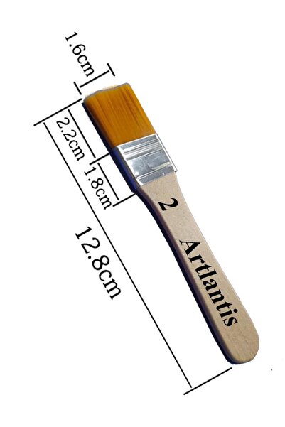 Artlantis Zemin Fırçası 2 Numara Sentetik İpek Uçlu Kıl Akrilik Guaj Yağlı Boya Fırçası Zemin Fırça No:2 1 Ade