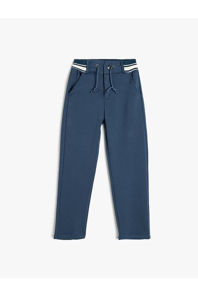 Koton Sweatpants Tie Waist Farbblock Baumwolle