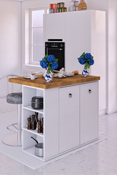 moka park avm Kapaklı İki  Geniş-Dar Raflı Dekoratif Şık Mutfak Adası