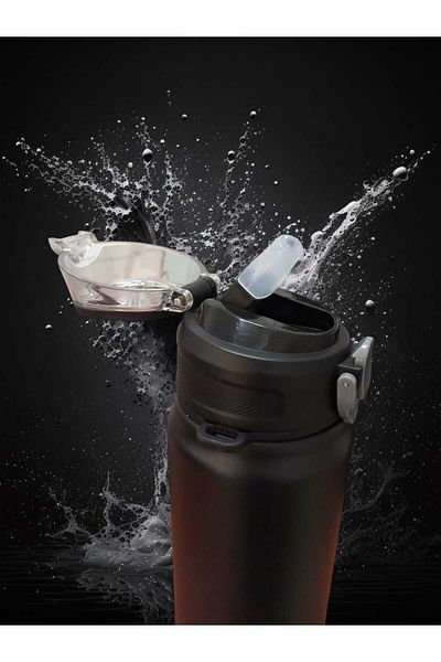 Shotay Steel Thermos Flask with Clear Lid 750ml