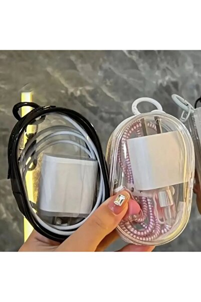 Lavanta design Şarj aleti düzenleyici şarj aleti kulaklık taşıma çantası mini şeffaf çanta