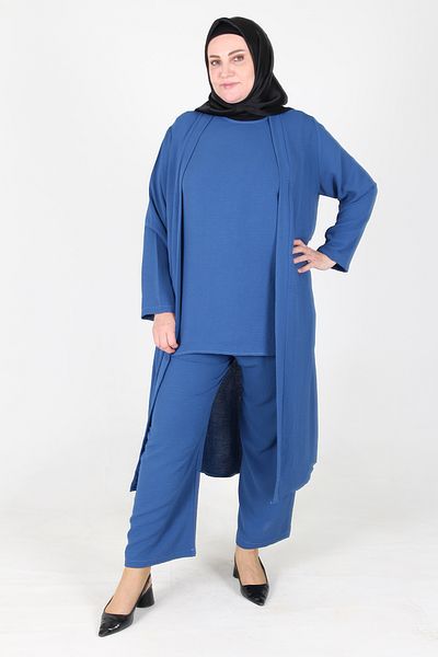 sefamerve Arya Ayrobin Plus Size Indigo 3er-Set – 2615-12