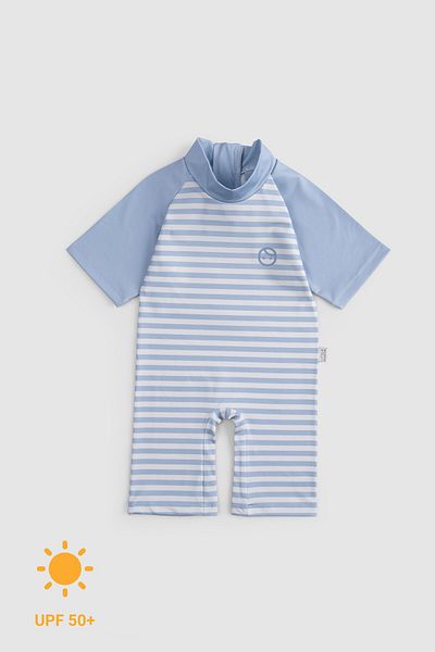Little Gusto Shorts Jumpsuit Uv Protection Baby Swimsuit Blue Line