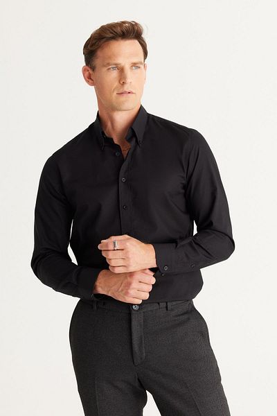 ALTINYILDIZ CLASSICS Ανδρικό πουκάμισο Oxford με στενό γιακά 100% βαμβάκι με λεπτή εφαρμογή