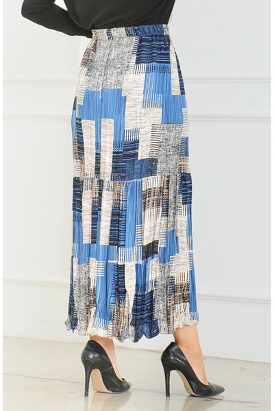 sefamerve Velká indigová sukně s prostornou vrstvou - 3165D-05