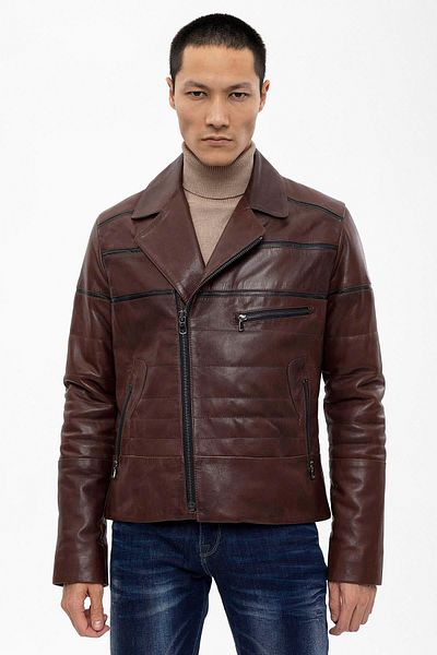 iKiGAi the city braune Lederjacke