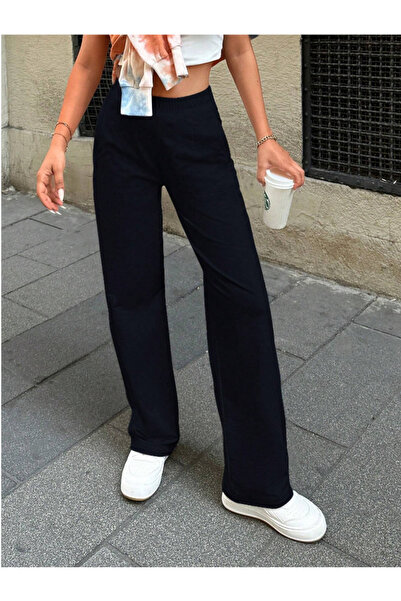 yx yustex sport Γυναικείο μαύρο φαρδύ φαρδύ, ελαστικό, άνετο υφασμάτινο φούτερ