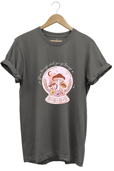 WİDİ Vintage retro sfera od pečurke Štampano okrugla kragna T-shirt - 100% pa...