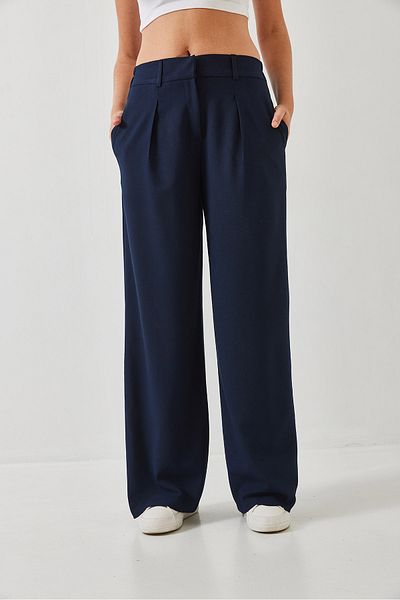 Bianco Lucci Women's Elastic Waist Wide Leg Trousers 3314 60261045