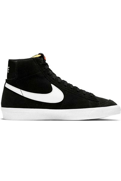 Nike Blazer Mid 77 Leather Genuine Leather Casual High Top Sneakers Black