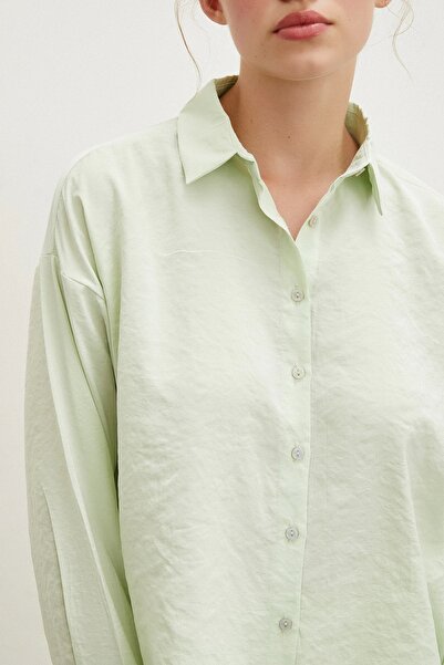 Never more Mint Colored Basic Modal Shirt